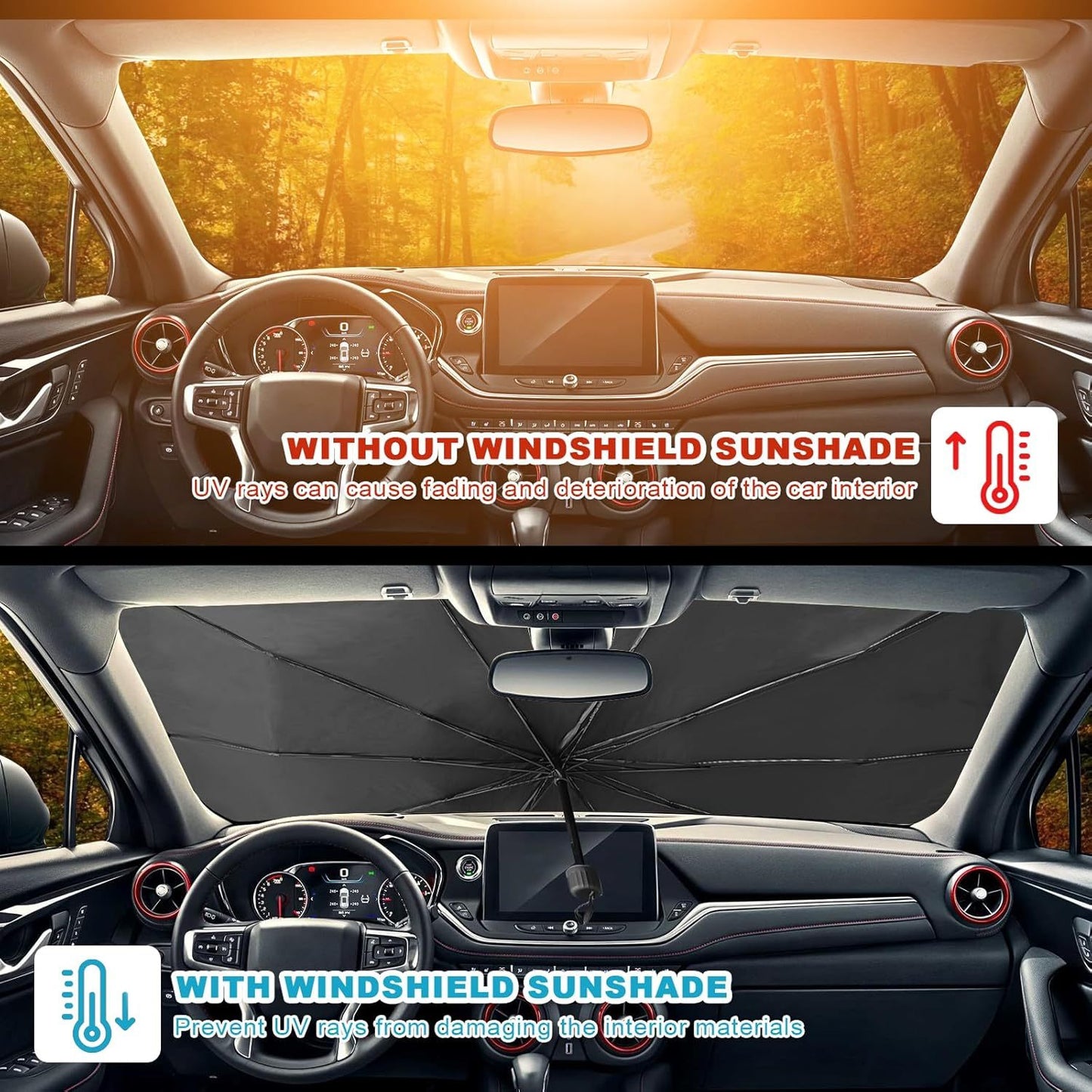 Foldable Car Windshield Sun Shade — UV & Heat Reflector (Sacramento Summer Essential)