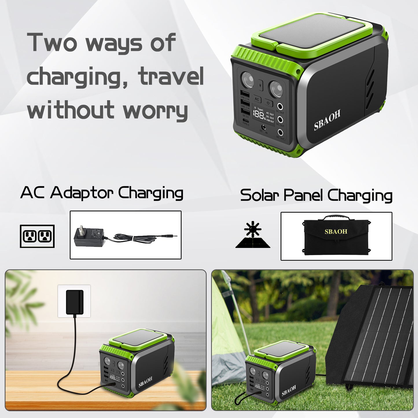 Portable Power Station — 148Wh Solar Generator & Backup Battery