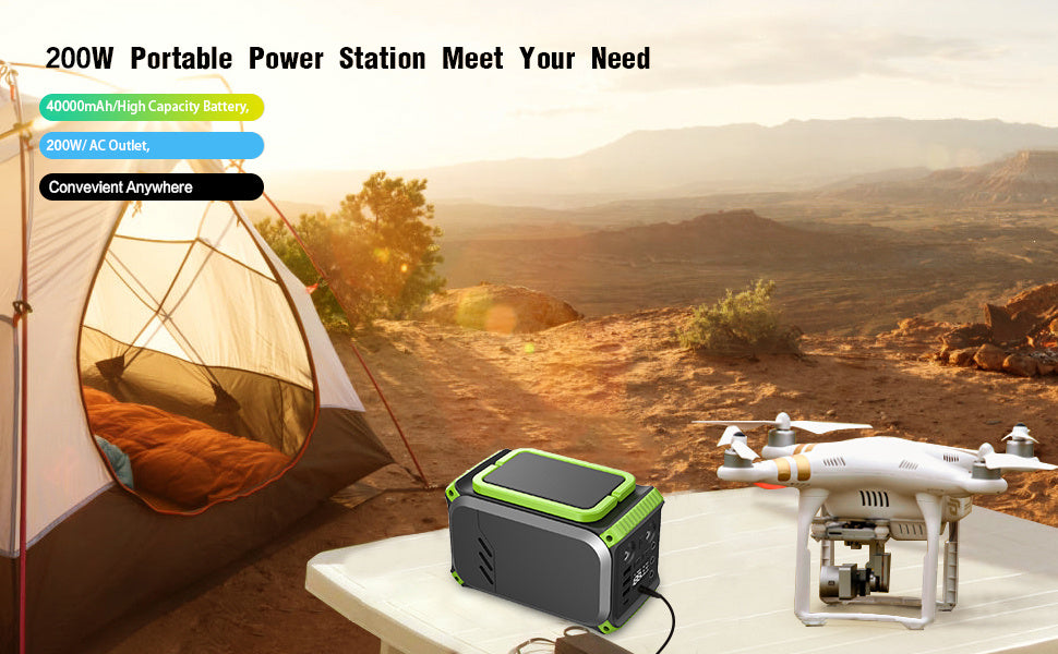 Portable Power Station — 148Wh Solar Generator & Backup Battery
