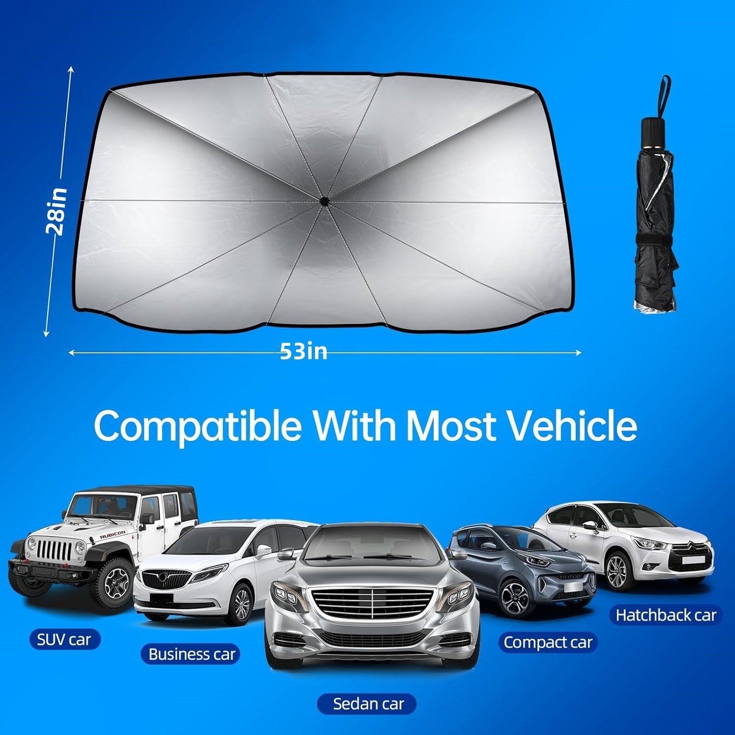 Foldable Car Windshield Sun Shade — UV & Heat Reflector (Sacramento Summer Essential)
