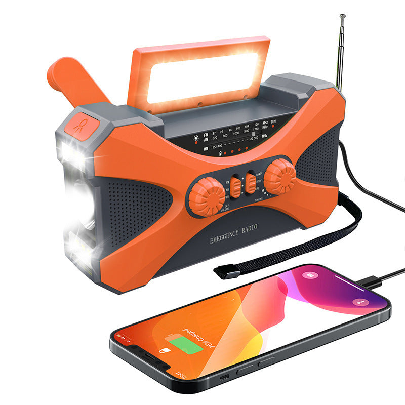 Hand-Crank Emergency Radio — AM/FM/NOAA, Flashlight & Power Bank