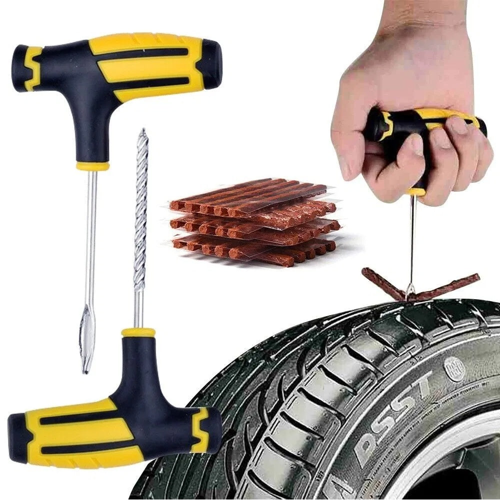 68-Piece Tire Repair Kit — Plug & Patch for Car, Truck & Motorcycle