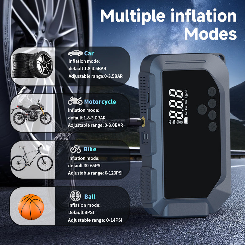 12V Car Battery Jump Starter with 150PSI Air Compressor & Tire Inflator
