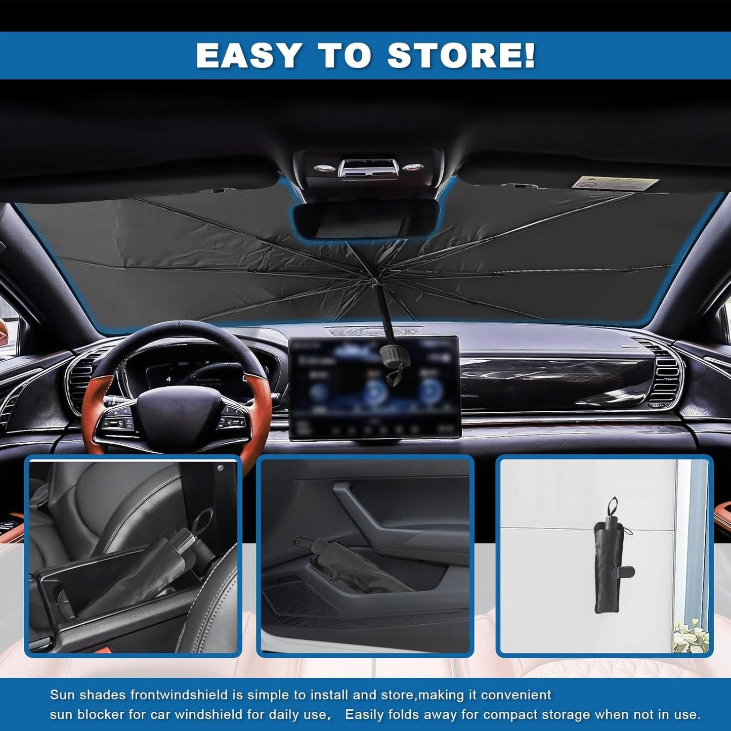 Foldable Car Windshield Sun Shade — UV & Heat Reflector (Sacramento Summer Essential)