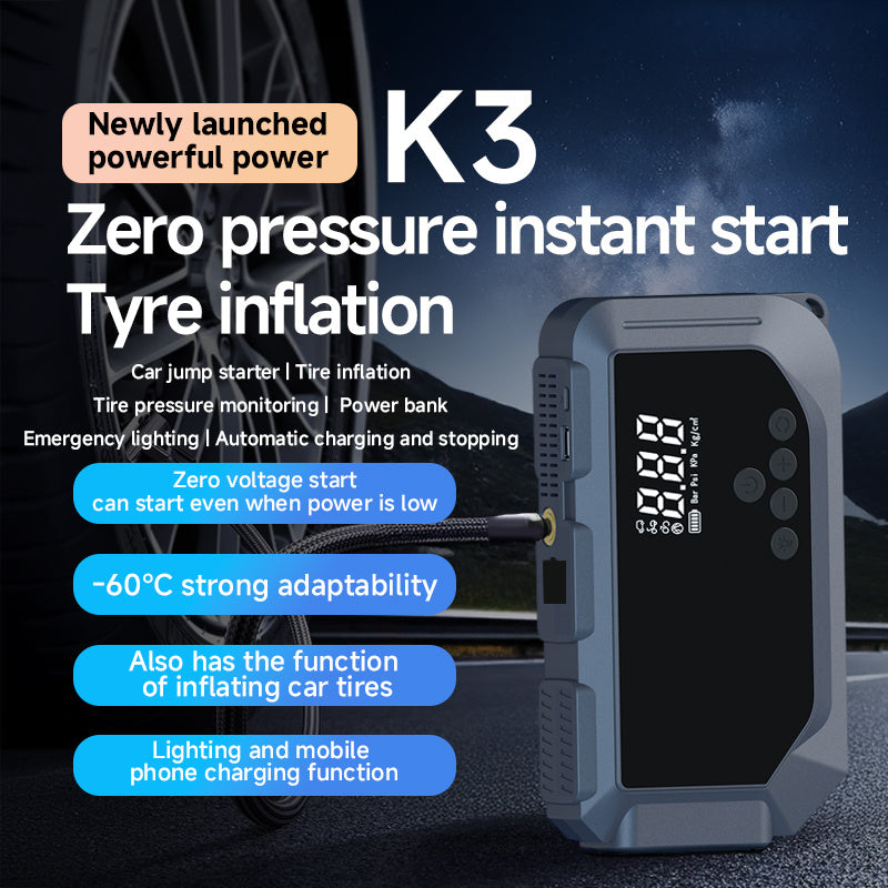 12V Car Battery Jump Starter with 150PSI Air Compressor & Tire Inflator