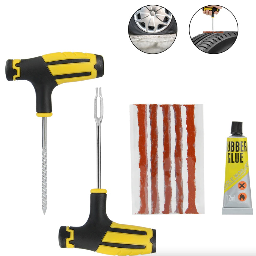 68-Piece Tire Repair Kit — Plug & Patch for Car, Truck & Motorcycle