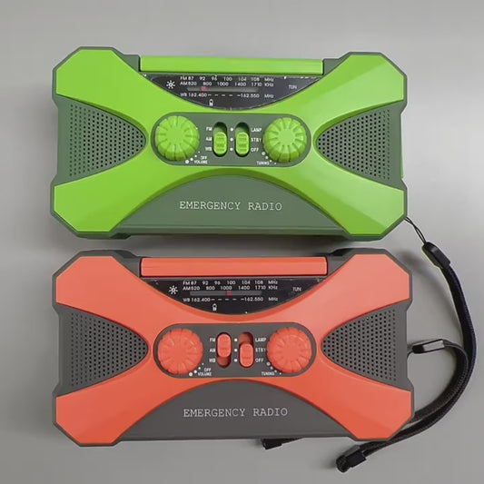Hand-Crank Emergency Radio — AM/FM/NOAA, Flashlight & Power Bank